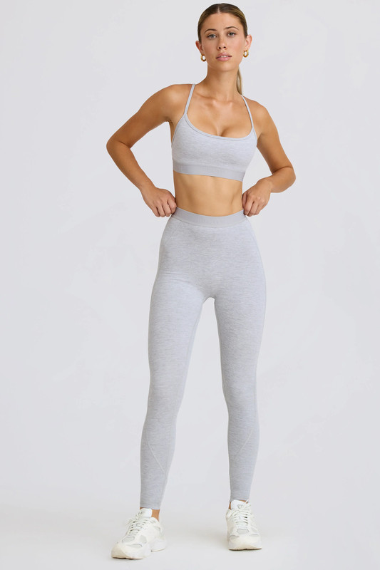 Soft Active Leggings in Grey Marl - UK Size:XL